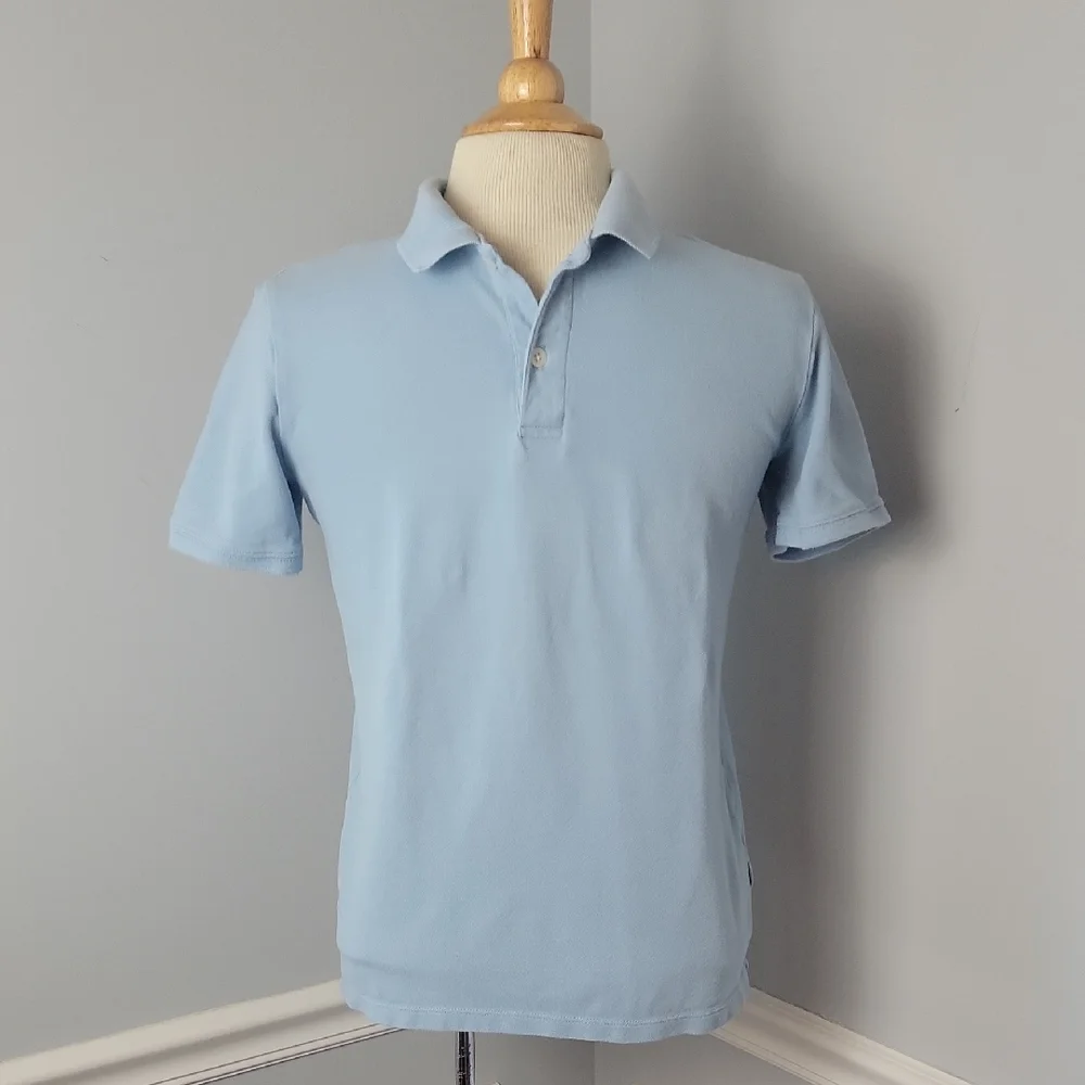 OLD NAVY Bundle of 2 Boy's Powder Blue Uniform Short Sleeve Pique Polo Shirts XL